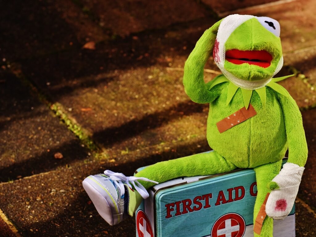 kermit, first aid, injured-1767619.jpg